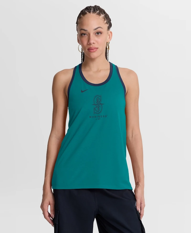 Nike Women's Teal Seattle Mariners Tri-Blend Dri-fit Racerback Tank Top