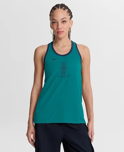 Nike Women's Teal Seattle Mariners Tri-Blend Dri-fit Racerback Tank Top