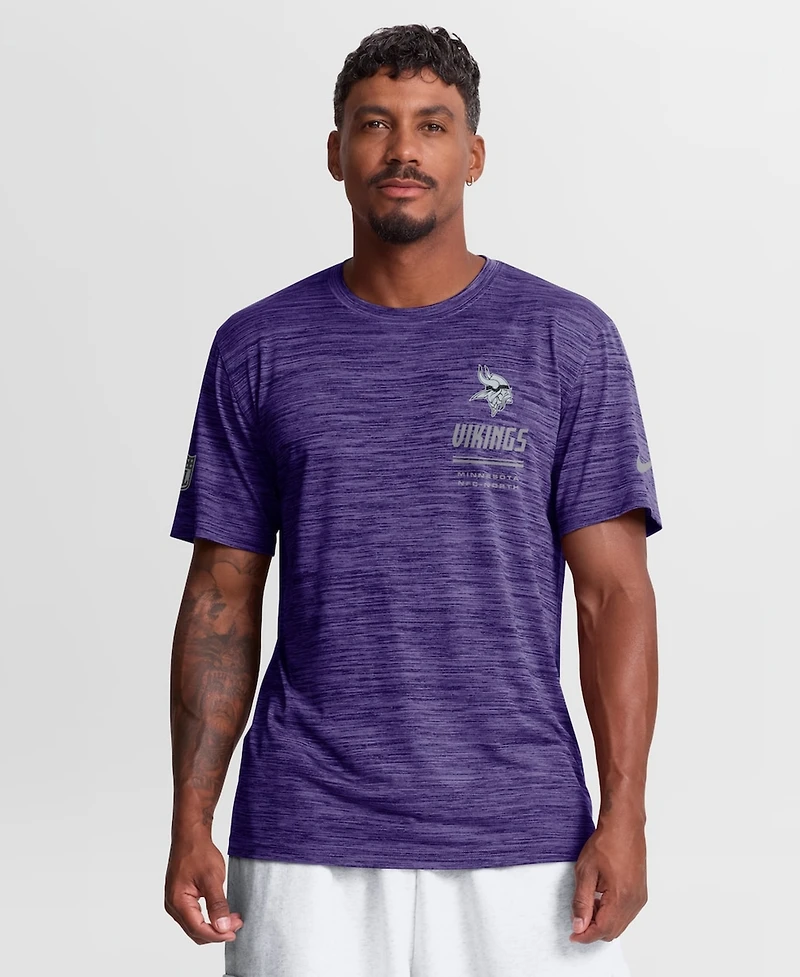 Nike Men's Purple Minnesota Vikings Sideline Double Covered Dri-fit Velocity T-Shirt