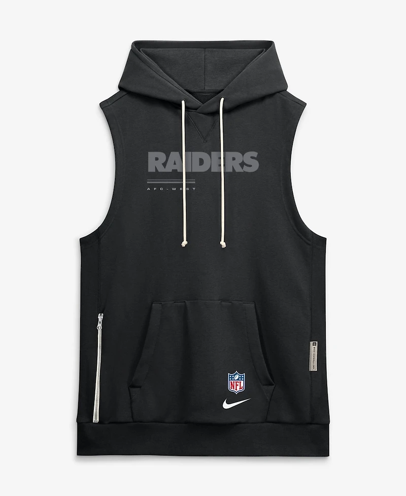 Nike Men's Black Las Vegas Raiders Sideline Standard Issue Dri-fit Sleeveless Hoodie