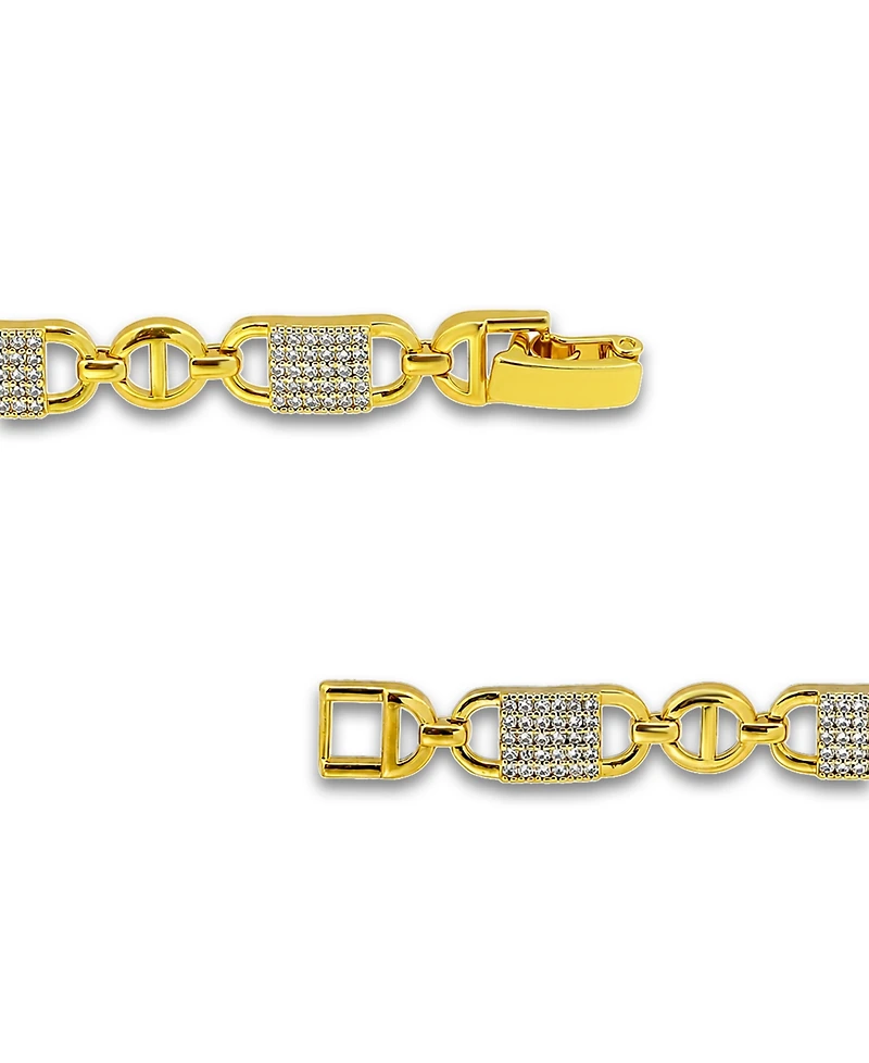 Macy's Pave Cubic Zirconia Lock Style Designer Inspired Bracelet