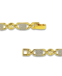 Macy's Pave Cubic Zirconia Lock Style Designer Inspired Bracelet