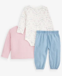 First Impressions Baby Girls' 3M-24M Jacket, Bodysuit & Bubble Pants, 3-Piece Set, Macy's Exclusive