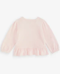 First Impressions Baby Girls' 3M-24M Mix & Match Long-Sleeve Ballet Slippers Velour Peplum Top, Macy's Exclusive