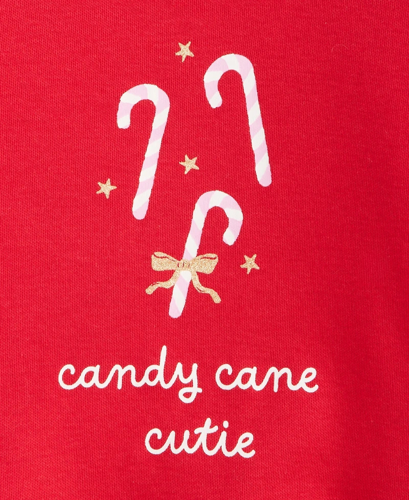 First Impressions Baby Girls' 3M-24M Mix & Match Long-Sleeve Candy Cane Peplum T-Shirt, Macy's Exclusive