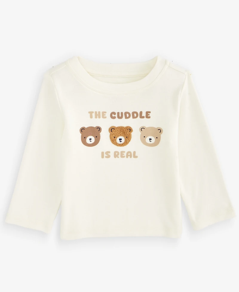 First Impressions Baby Boys' 3M-24M Mix & Match Long-Sleeve The Cuddle Is Real Bear T-Shirt, Macy's Exclusive