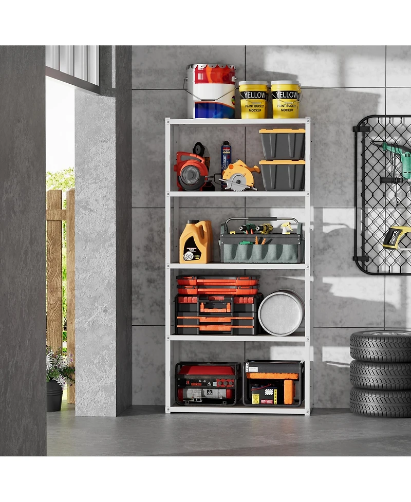5-Shelf Heavy-Duty Adjustable Garage Storage Shelving, White (35 in. W x 71.1 in. H x 15.7 in. D