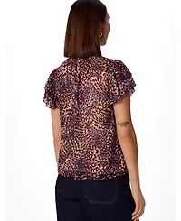 Whistles Women's Orchid Print Dobby Top