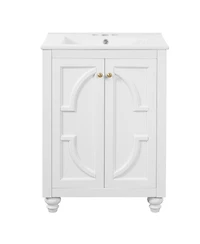 Sillysis Bathroom Vanity with Sink, Blue Freestanding Modern Cabinet, Soft Close Door, Adjustable Shelf for Small Spaces