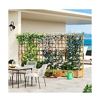 Aoxun 72" Cedar Planter and Trellis Combo C Freestanding Garden Tower
