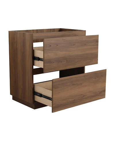 Sillysis Bathroom Vanity Cabinet Only, Freestanding Engineered Wood with 2 Drawers, Minimalist Storage for Small Bathrooms