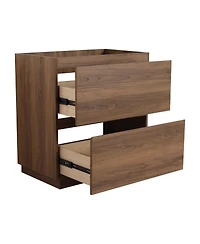 Sillysis Bathroom Vanity Cabinet Only, Freestanding Engineered Wood with 2 Drawers, Minimalist Storage for Small Bathrooms