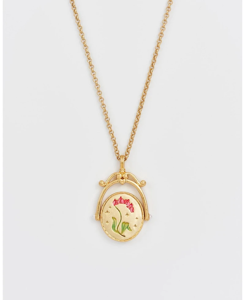 Fable England O Initial Orchid Gold Spinner Chain Necklace