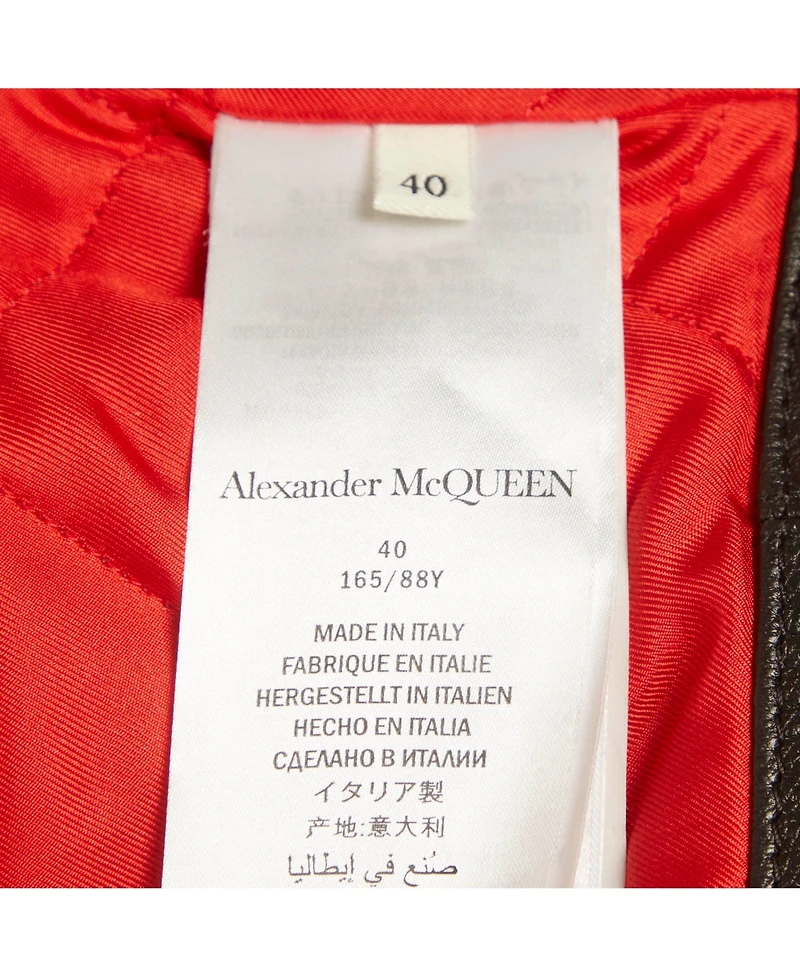 Pre-Owned Alexander Mcqueen Women's Leather Studded Biker Jacket