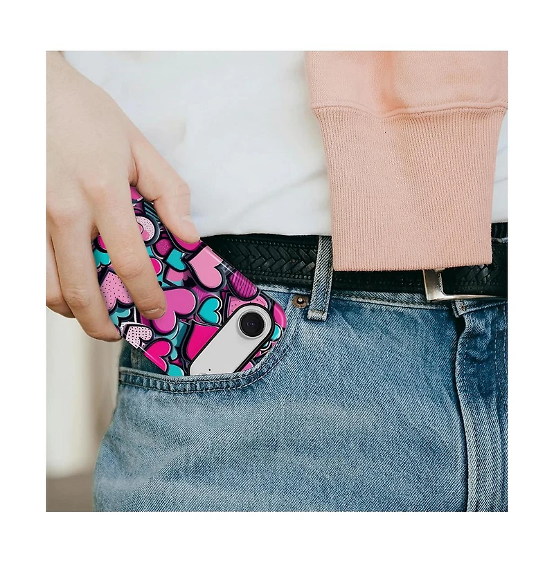 Gonez Case for iPhone Air, 2-in-1 Dual-Layer Shockproof Protection, Cute Heart Print Glossy