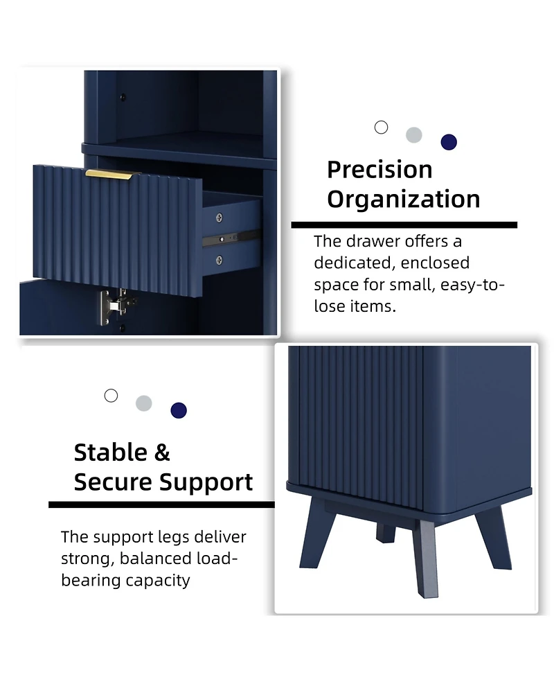 Phying 68" H Tall Bathroom Storage Cabinet with Adjustable Shelves and One Drawer and Door, Storage Cabinet for Bathroom, Living Room