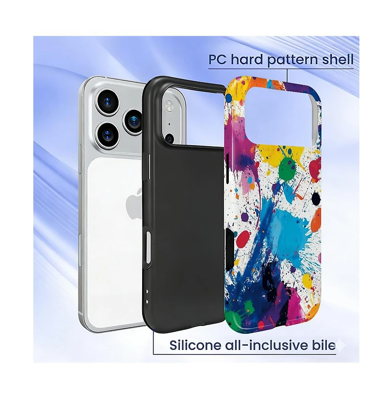 Gonez Case for iPhone 17 Pro Max, 2-in-1 Dual-Layer Shockproof Protection, Street Art Style Glossy