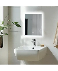 Luvodi 16" x 20" Rectangular Wall Mirror Anti-Fog Led Mirror Stepless Dimmable Lighted Bathroom Mirror