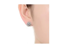 Rachel Glauber Dainty Gold Plated Radiant Cz Knot Stud Earrings