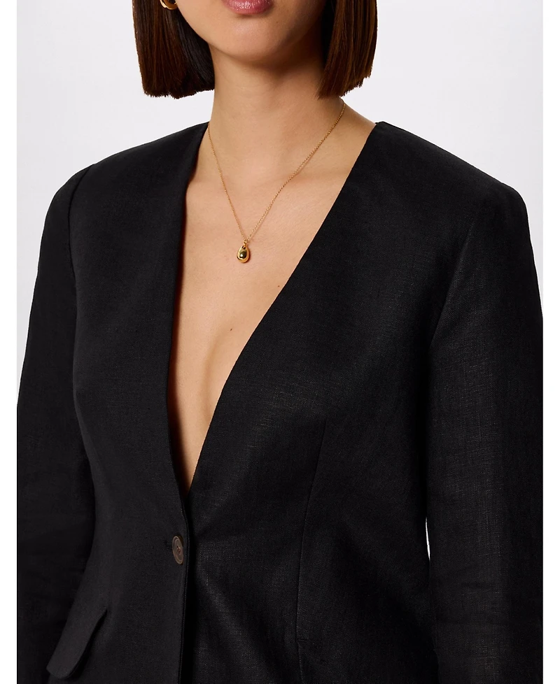 Whistles Women's Collarless Linen Blazer