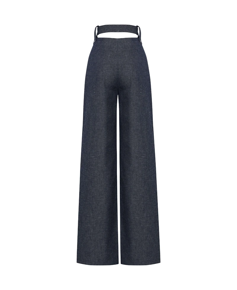 Jendue Women's High Frequencies Denim Jean - Waisted Dark Wash
