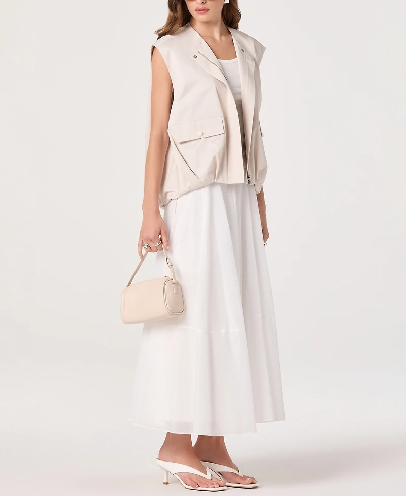 Astr the Label Women's Radley Band Collar Sleeveless Cargo Vest Jacket