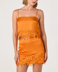 Astr the Label Women's Dawn Straight Neck Embroidery Detailing Tank Top