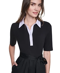 Dkny Women's Collared Short-Sleeve Shirt Dress