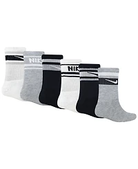 Nike Boys' and Girls' 4-7 Varsity Cushioned Crew Socks, 6-Pack