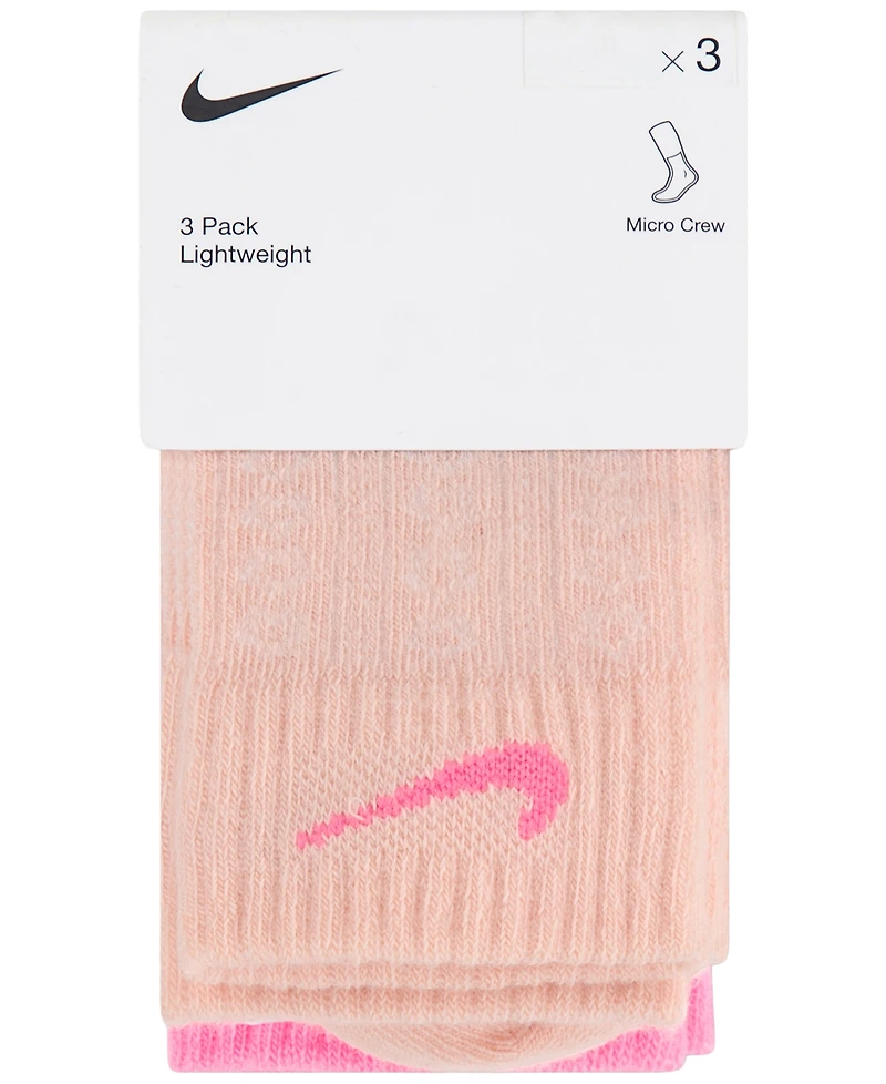 Nike Girls' 4-7 Easy Breezy Pointelle Socks, 3-Pack