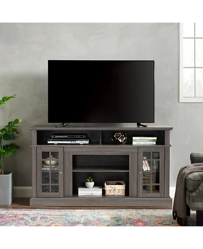 Rainsken Farmhouse Wood Tv Stand, with Open and Closed Storage Space, for Up to 65" , Home Entertainment Console Table, Living Room