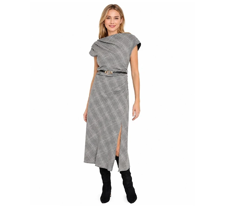 Sam Edelman/S Rothschild & Co Inc Women's Crewneck Belted Dress