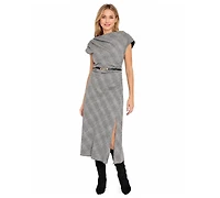 Sam Edelman/S Rothschild & Co Inc Women's Crewneck Belted Dress