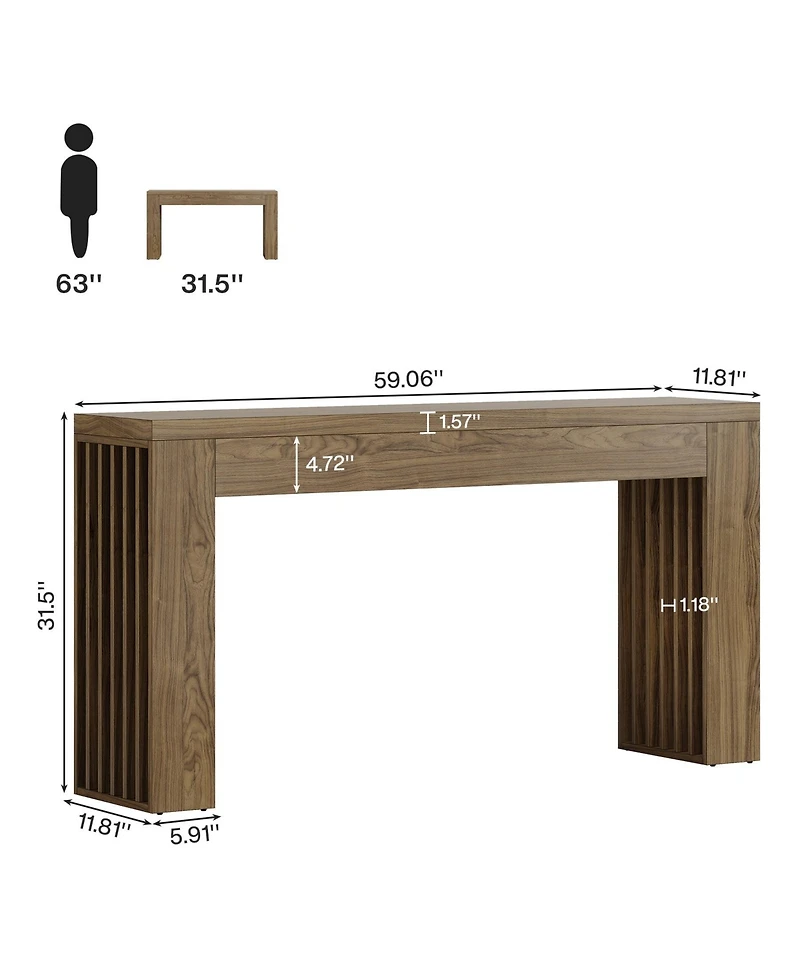 Slickblue 59" Wooden Console Table for Sofa or Hallway