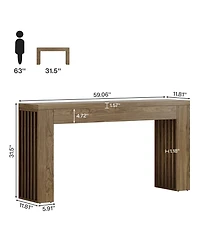 Slickblue 59" Wooden Console Table for Sofa or Hallway