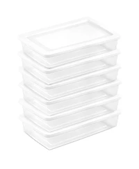 Sterilite 41 Quart Stackable Plastic Storage Box Home Organizer 6 Pack