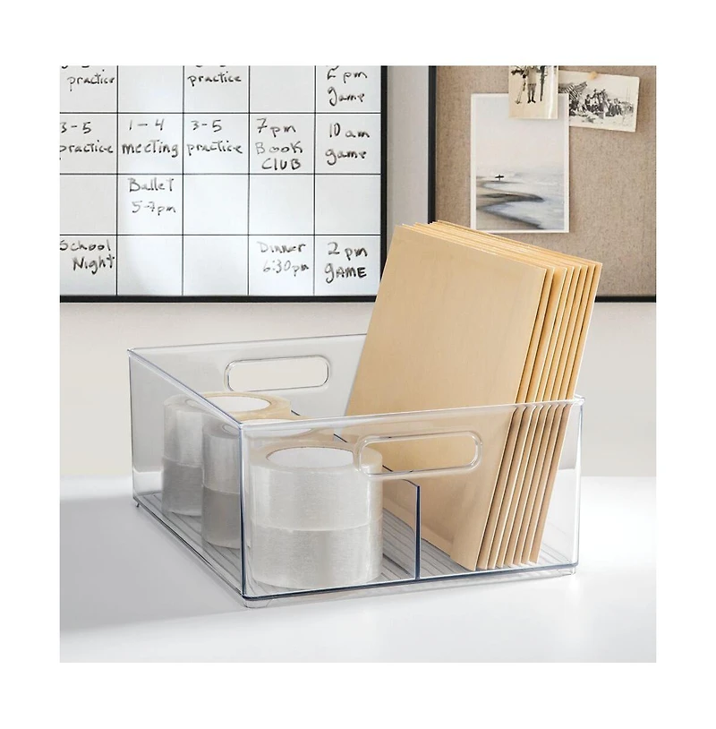 iDesign Divided Pantry Bin with Handles for Fridge or Pantry - Set of 4
