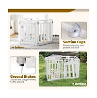 Ruie 6-Panel Tall Foldable Dog Playpen Indoor Outdoor Pet Fence with Locking Door