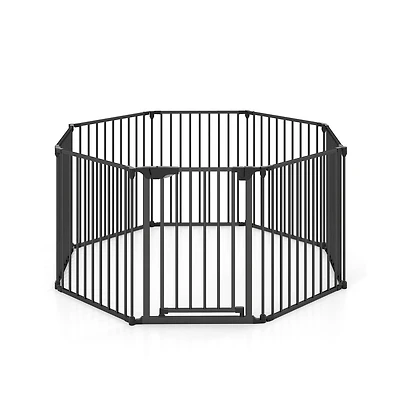 Ruie 8-Panel Extra Wide Pet Safety Gate Adjustable Auto-Close Door