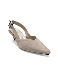 Forever and Always Women's Shoes Dioris Leather Slingback Kitten Heel Pump