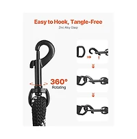 Ruie Heavy Duty Rope Dog Leash 6 ft with Padded Handle and Reflective Threads