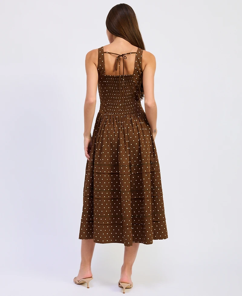 En Saison Women's Stella Polka Dot Sleeveless Midi Dress
