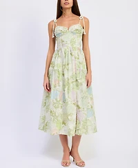 En Saison Women's Blair Printed Sleeveless Midi Dress