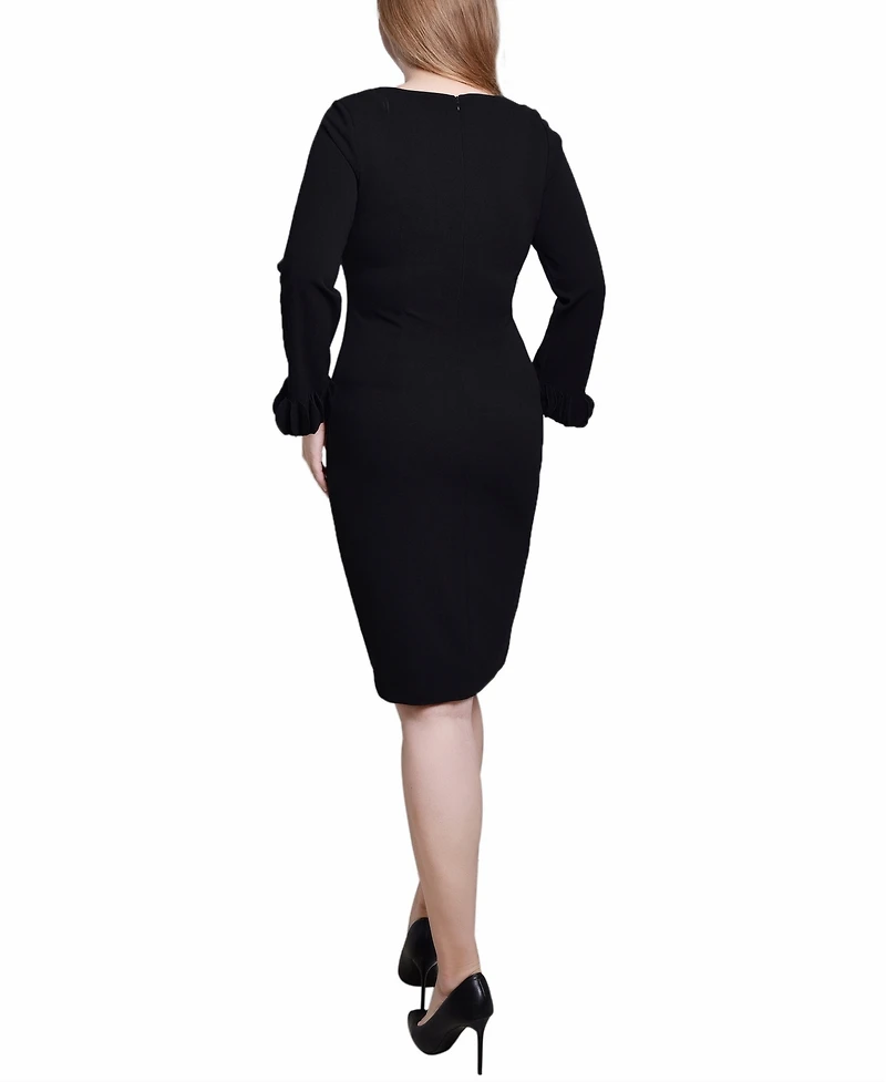 Ny Collection Women's Long-Sleeve Scuba Dress