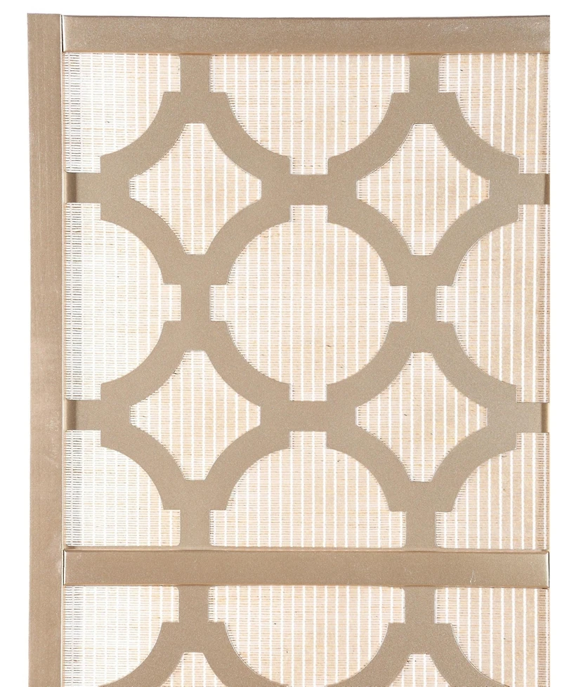 sumyeg 4-Panel Room Divider with Quatrefoil Diamond Design Folding Decorative Screen for Indoor Use