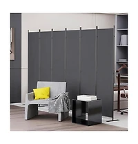 sumyeg 6-Panel Folding Room Divider 120 Inch x 71 Inch Heavy Duty Metal Frame Privacy Screen for Indoor Use