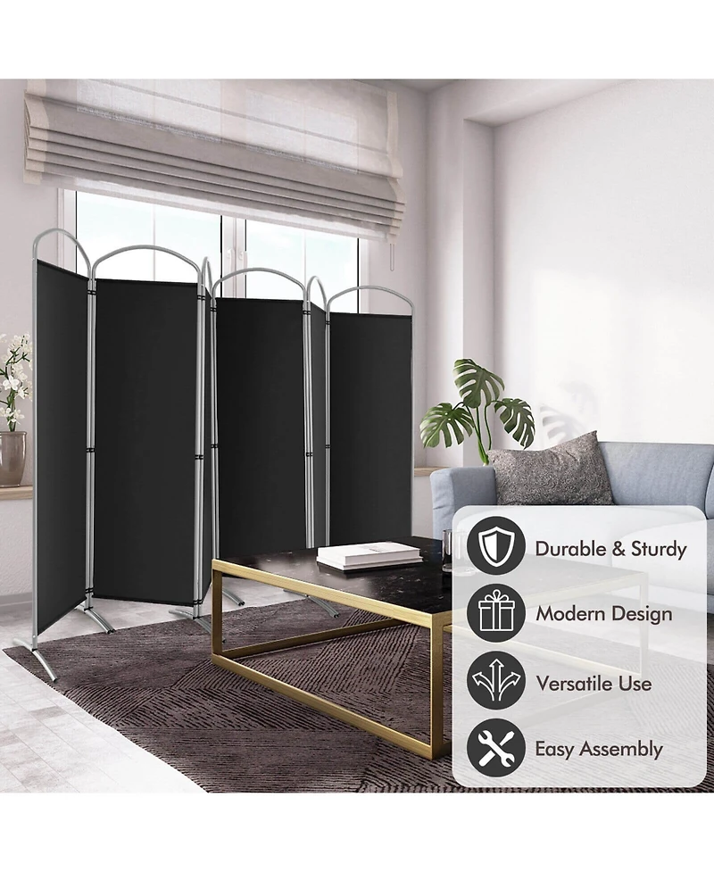 sumyeg 6-Foot 6-Panel Freestanding Folding Privacy Screen Room Divider for Indoor Use