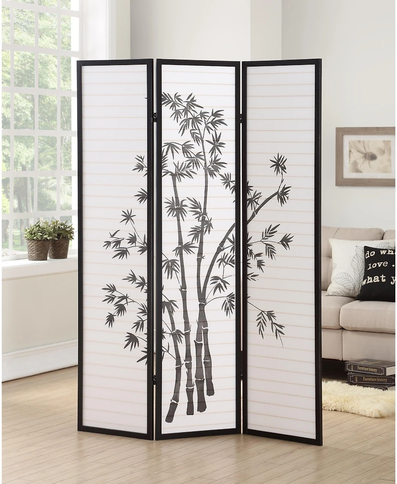 sumyeg 3-Panel Oriental Shoji Screen Room Divider Folding Privacy Screen for Indoor Room Separation and Decoration