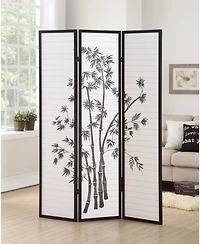 sumyeg 3-Panel Oriental Shoji Screen Room Divider Folding Privacy Screen for Indoor Room Separation and Decoration