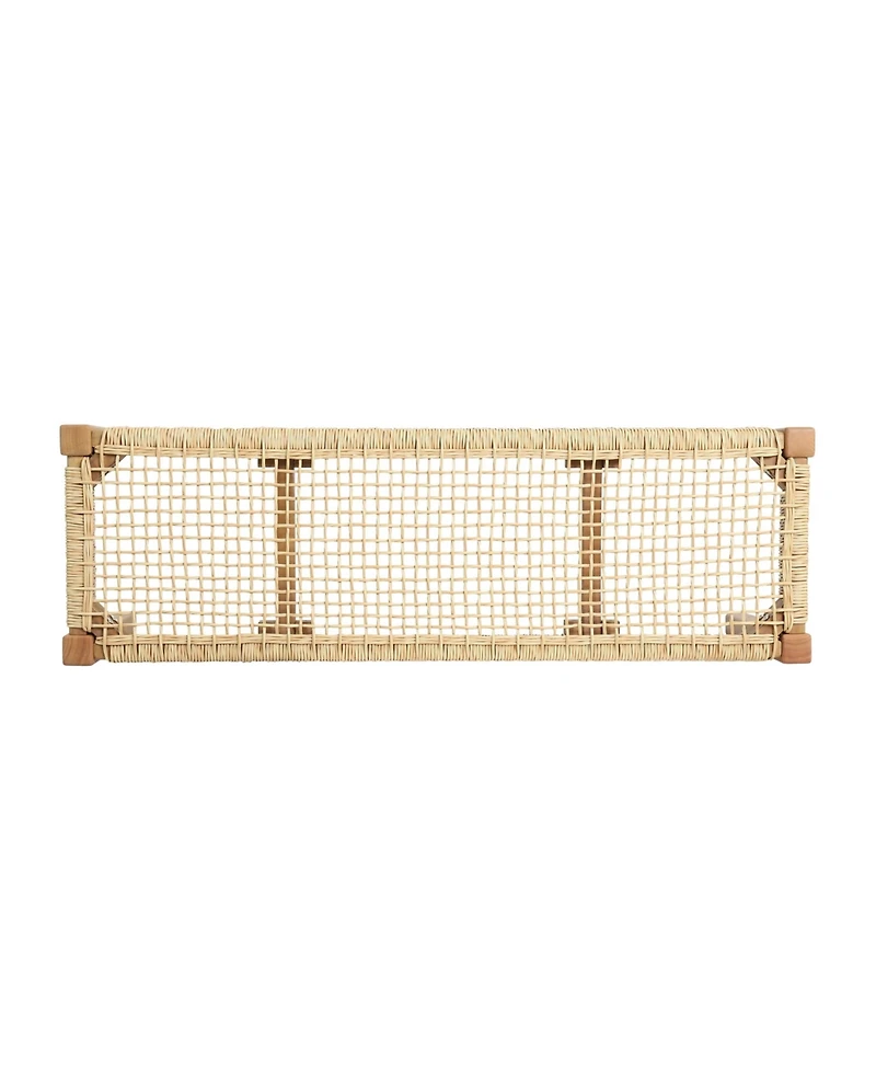 Flynama Acacia Wood and Faux Rattan Outdoor Bench